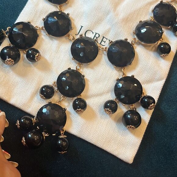 J Crew Black Large Bubble Statement Necklace - Picture 2 of 5